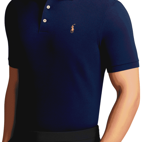 Navy Blue Plain Pique Polo Shirt