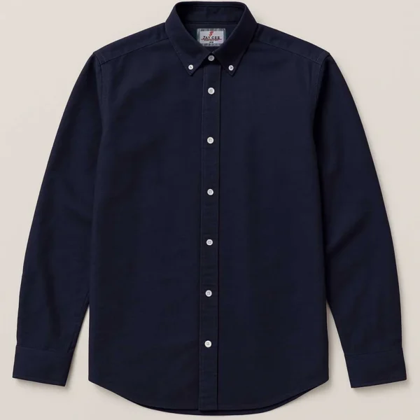 Navy Blue Jay Cee Men's Textured Button Down Oxford Shirt
